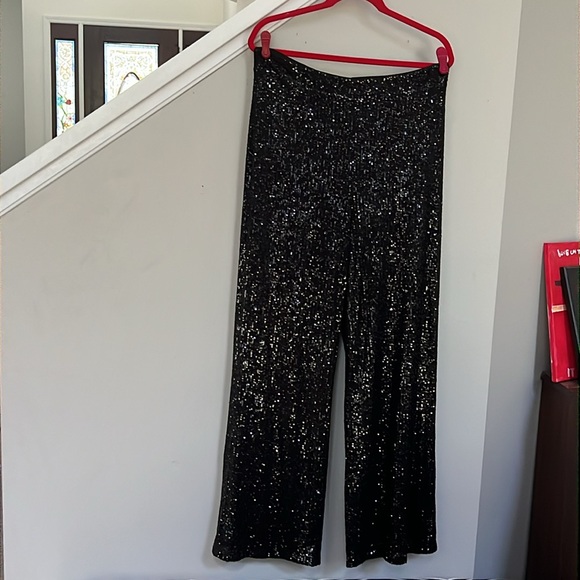 Belle Badgley Mischka Iris Sequin Flat Front Pants - Picture 5 of 16